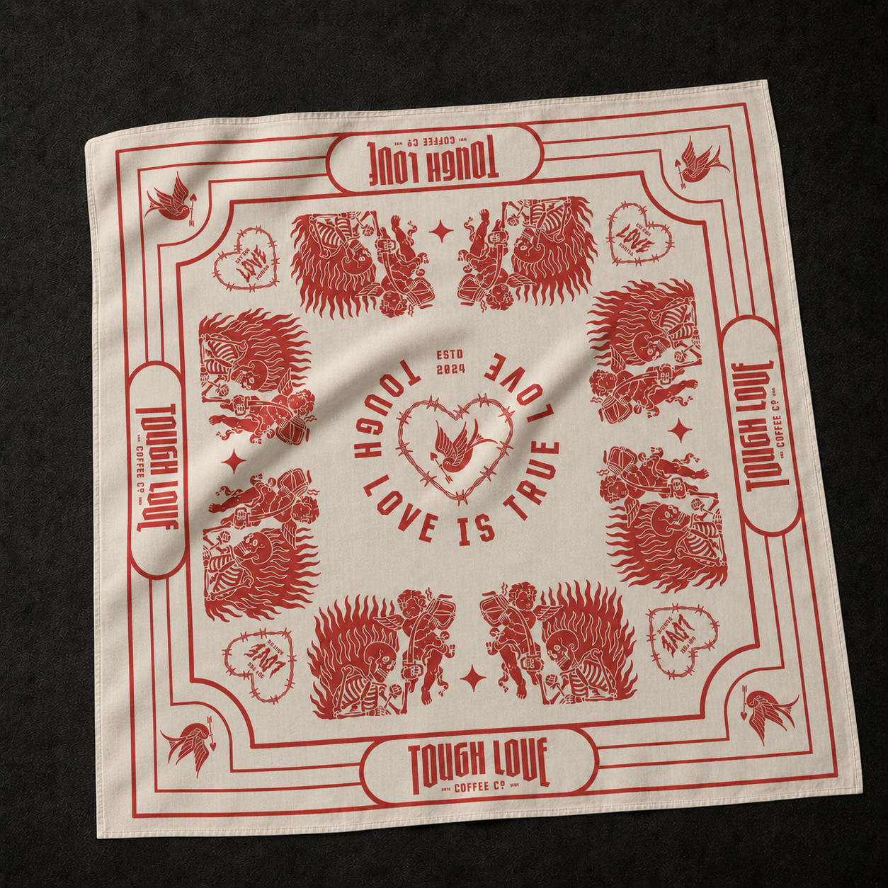 Bandana Krem Kırmızı